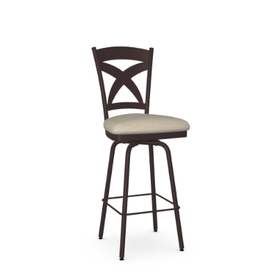 Show details for Marcus swivel stool Upholstered seat and metal backrest Counter height Chair Picture of Marcus swivel stool Upholstered seat and metal backrest Counter height Chair
