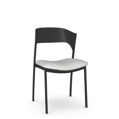 Show details for Nestor Upholstered seat and metal  backrest Chair Picture of Nestor Upholstered seat and metal  backrest Chair