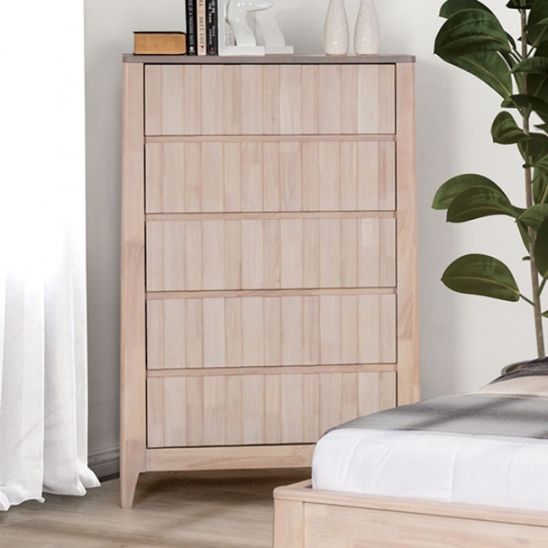 Picture of 32.5"W x 48"H White Wash Engineered Wood Chest