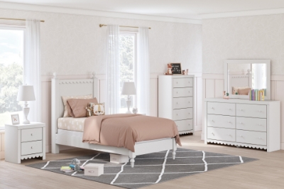 Show details for Twin Panel White w/storage and w/o storage Bedroom set Picture of Twin Panel White w/storage and w/o storage Bedroom set