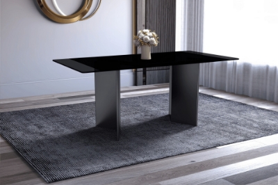 Show details for 55"/62"/71" Dining Table with a Rectangular Glass/Sintered Stone Tabletop and Stainless Steel Base Picture of 55"/62"/71" Dining Table with a Rectangular Glass/Sintered Stone Tabletop and Stainless Steel Base