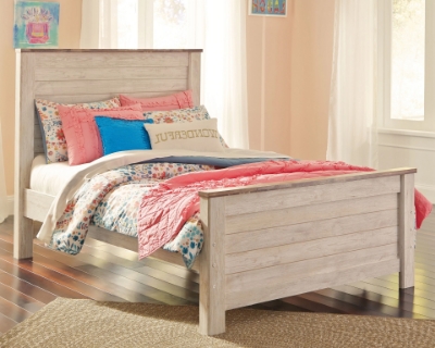 Show details for 54" Whitewash Full Panel Bed W/Storage or W/o Storage Picture of 54" Whitewash Full Panel Bed W/Storage or W/o Storage