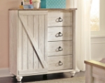 Picture of 33.86"W 52.72"H - Whitewash Five Drawer Chest or 38.94"W x 46.26"H - Dressing Chest