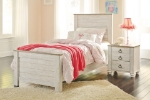Picture of 5Pc Whitewash Twin Panel Bedroom Sets W/Storage or W/o Storage