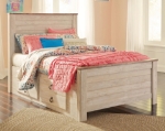 Picture of 5Pc Whitewash Full Panel Bedroom Sets W/Storage or W/o Storage