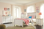 Picture of 5Pc Whitewash Full Panel Bedroom Sets W/Storage or W/o Storage