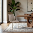 Picture of Brushed Gold Metal Channel Tuft On Back Dining Chair