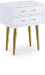 Picture of 20" White with Gold Stainless Steel Legs Side Table