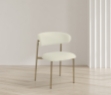 Picture of Leather Upholstered Dining Chair with Gold Legs