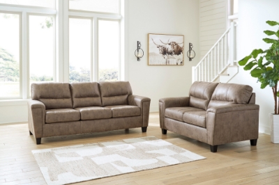 Show details for Dark Brown or Taupe Leather Sofa, Loveseat and Recliner Picture of Dark Brown or Taupe Leather Sofa, Loveseat and Recliner