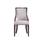 Picture of Light Grey, Tan Leather Dining Side Chair