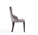 Picture of Light Grey, Tan Leather Dining Side Chair