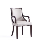 Picture of Light Grey And Tan Leather Dining Arm Chair