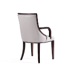 Picture of Light Grey And Tan Leather Dining Arm Chair