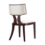 Picture of White, Silver, Camel  and Walnut Faux Leather Dining Chair