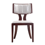 Picture of White, Silver, Camel  and Walnut Faux Leather Dining Chair