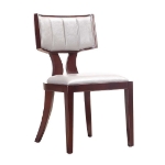 Picture of White, Silver, Camel  and Walnut Faux Leather Dining Chair