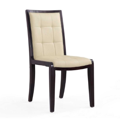 Show details for Silver and Walnut Faux Leather Dining Chair Picture of Silver and Walnut Faux Leather Dining Chair