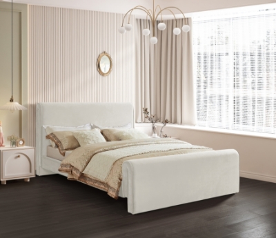 Show details for 54" Rich Soft Curved Headboard and Footboard Velvet Bed Picture of 54" Rich Soft Curved Headboard and Footboard Velvet Bed