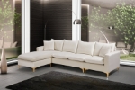 Picture of Velvet Reversible Sectional with Gold/Silver Legs