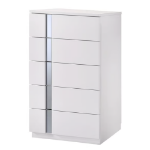 Picture of 30"W x 46"H Grey Lacquer on Chrome Chest