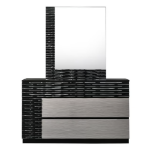 Picture of Black and grey lacquer finish with LED lighting system Dresser and Mirror