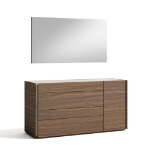 Picture of Wood veneers and natural Dresser and Mirror