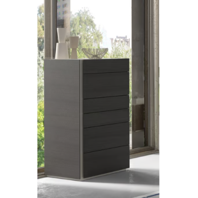 Picture of 23.6"W x 42.1"H Wood veneers and natural 6 Drawer Chest