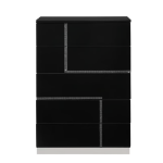 Picture of 30.3"W x 45"H Black lacquered finish 5 Drawer Chest