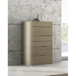 Picture of 23.6"L x 42.1"H Wood veneers and natural lacquers Light Grey 6 Drawers Chest