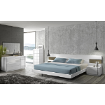 Picture of Grey And White Natural stone veneer with LED lights Dresser and Mirror