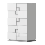 Picture of 31.8"L x 53.9"H White glossy color and stainless-steel finish Chest