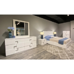 Picture of 31.8"L x 53.9"H White glossy color and stainless-steel finish Chest