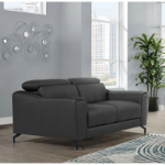 Picture of Genuine Leather Grey Loveseat