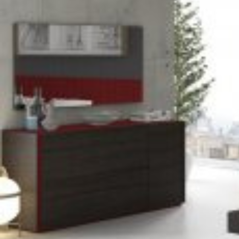 Picture of Red Gloss Dresser and Mirror