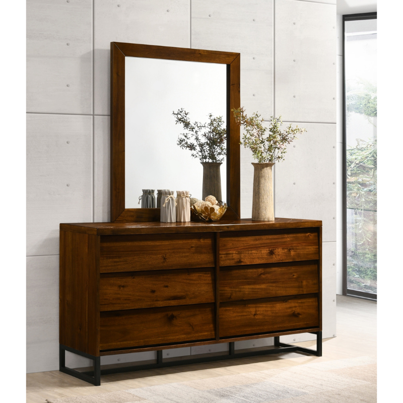 Picture of Wood Dresser and Mirror