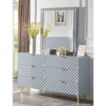 Picture of Wood Gloss Finish Dresser and Mirror