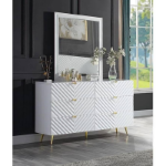 Picture of Wood Gloss Finish Dresser and Mirror