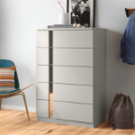 Picture of 30"W x 46"H Grey Lacquer on Chrome Chest