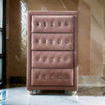 Picture of 25"L x 38"H Four Drawer Pink Fabric Chest