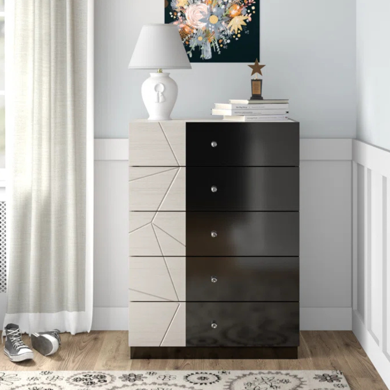 Picture of 28.7"L x 43.5"H Light Grey Black Chest