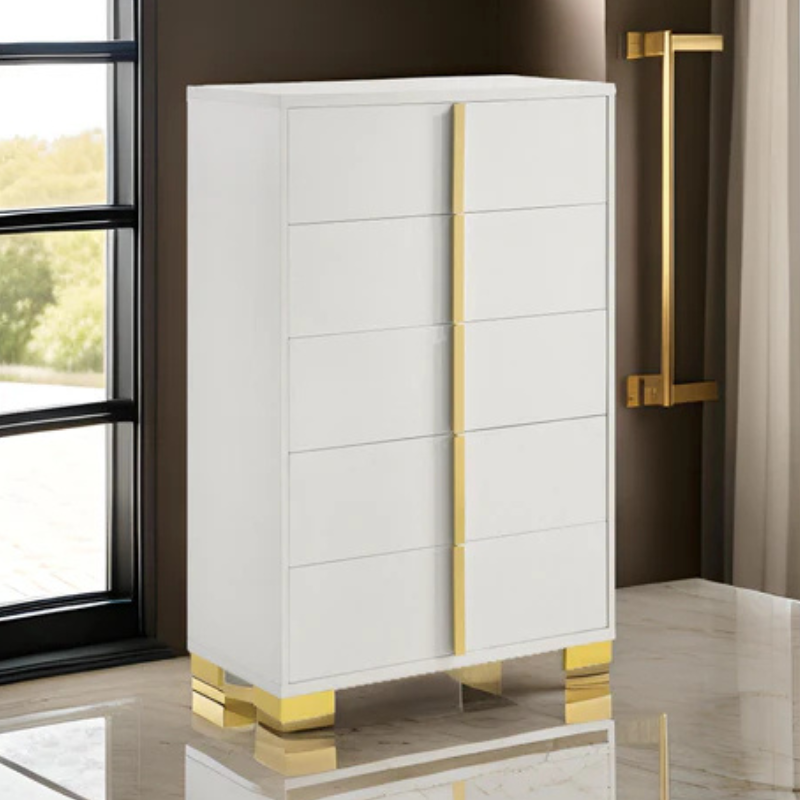 Picture of 31.5"L x 49.5" White or Black Five Drawer Chest