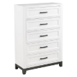 Picture of 35L" x 51"H White Finish Five Drawer Chest