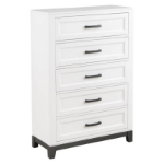 Picture of 35L" x 51"H White Finish Five Drawer Chest