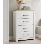 Picture of White finish Four Drawer Chest