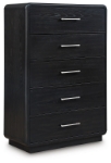 Picture of 40.13"W x 57.38"H Black Five Drawer Chest