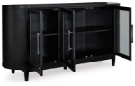 Picture of 74.13" x 35.13" Inch 3 glass cabinet doors Server