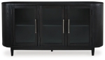 Picture of 74.13" x 35.13" Inch 3 glass cabinet doors Server