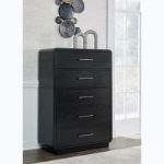 Picture of 40.13"W x 57.38"H Black Five Drawer Chest