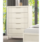 Picture of 37"W x 52.5"H  White Solid Wood, Birch Veneer Chest